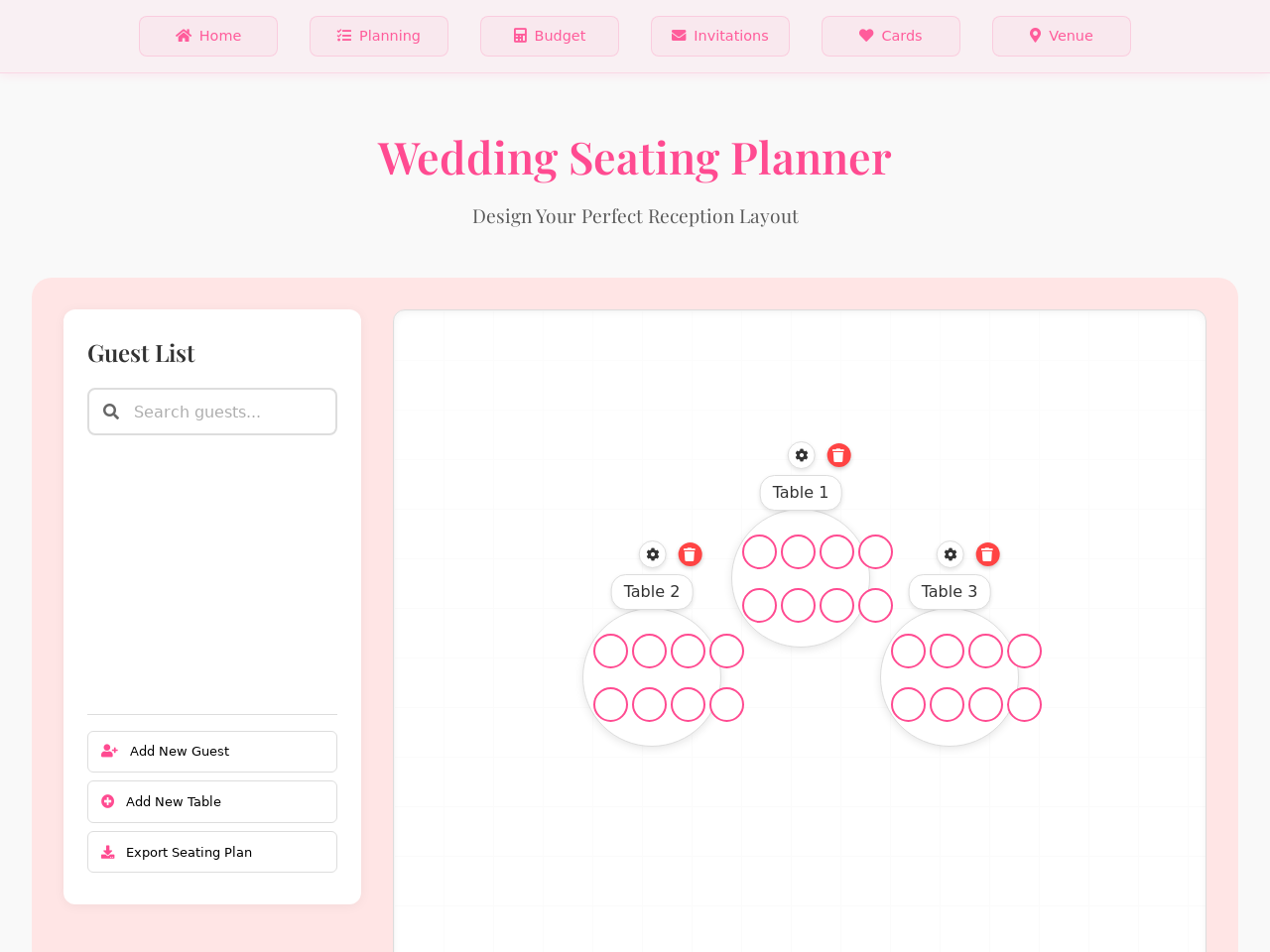 Wedding Seating Planner 婚礼座位安排