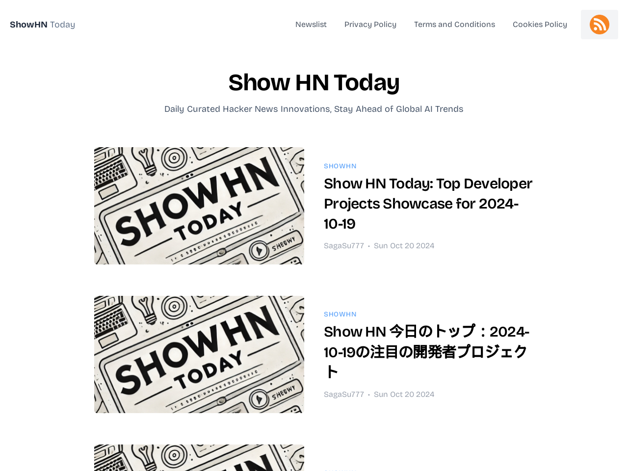 Show Hack News Today 科技资讯