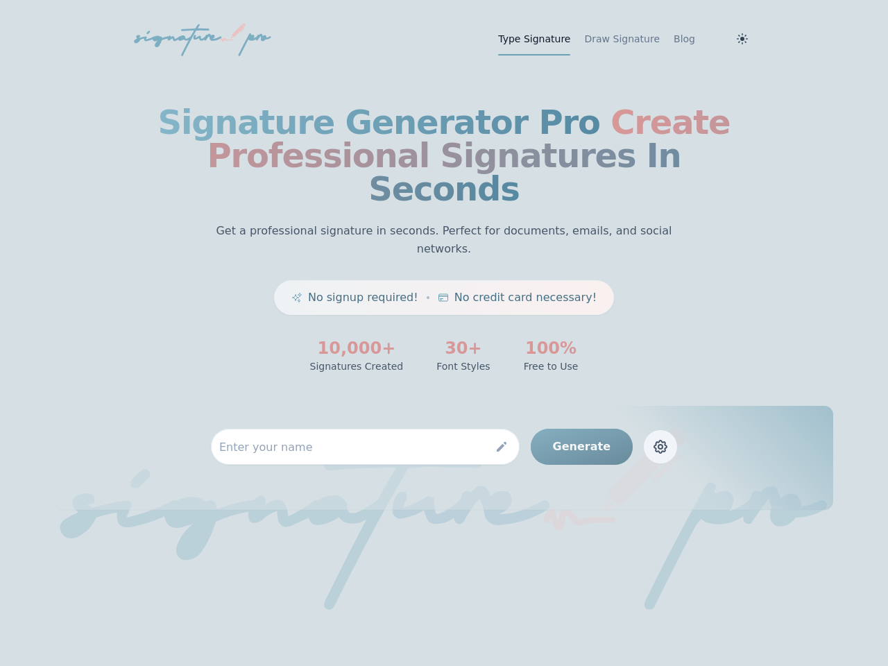 Signature Generator Pro 电子签名生成工具
