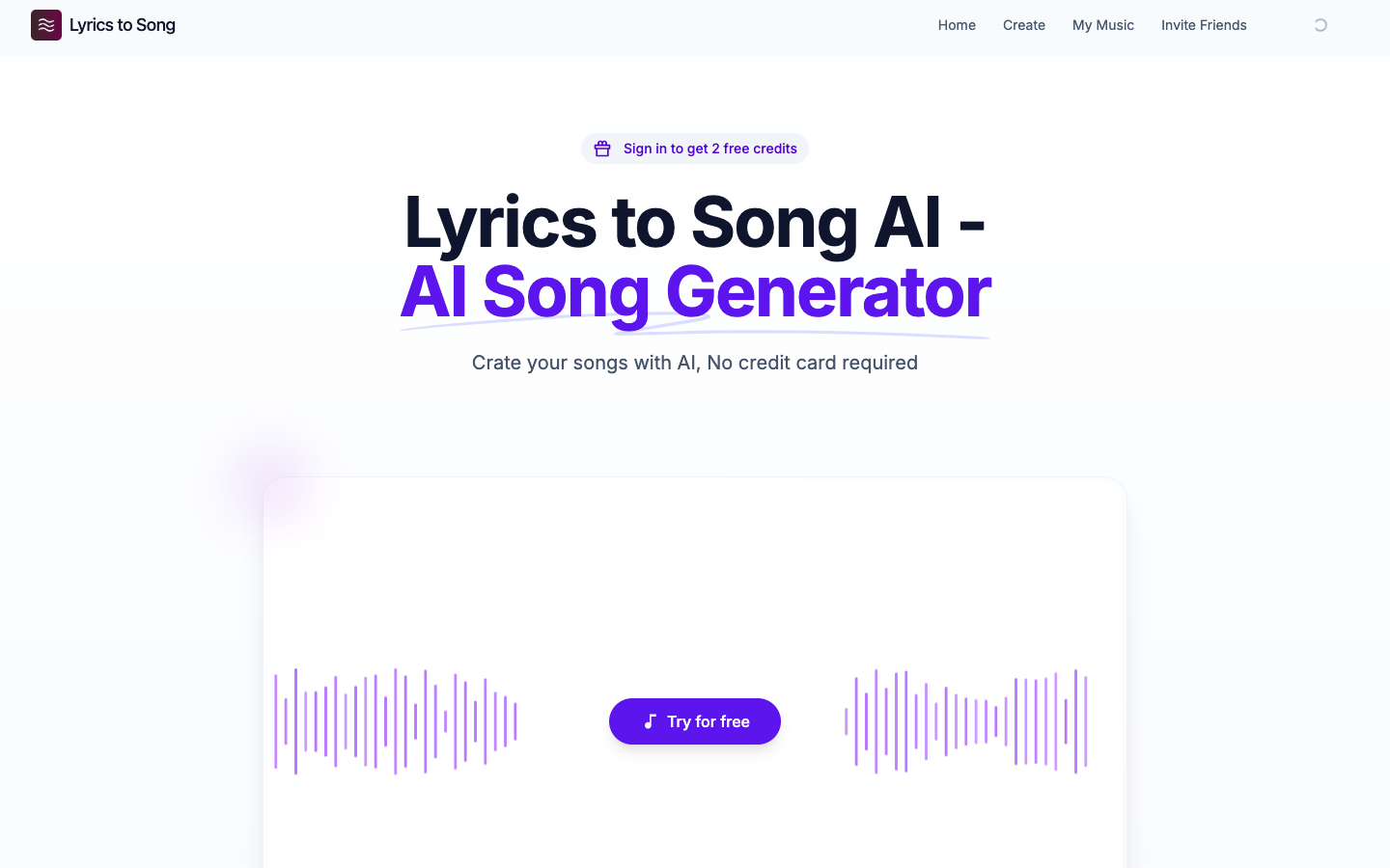 Lyrics To Song - AI音乐生成