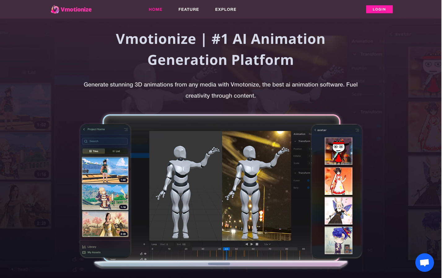 Vmotionize - AI生成3D动画视频