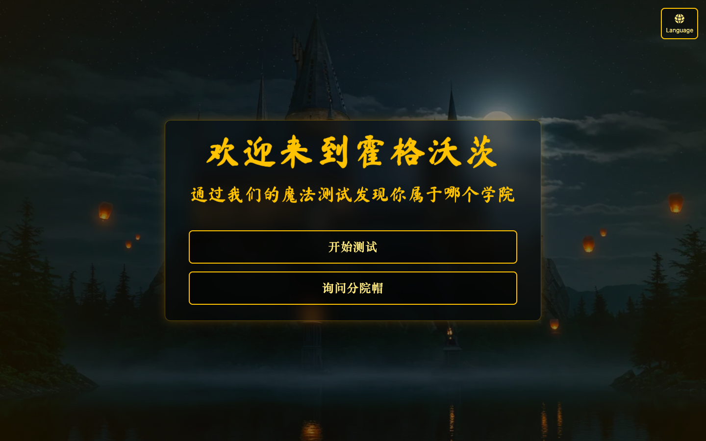 Harry Potter House Quiz 哈利波特学院测试